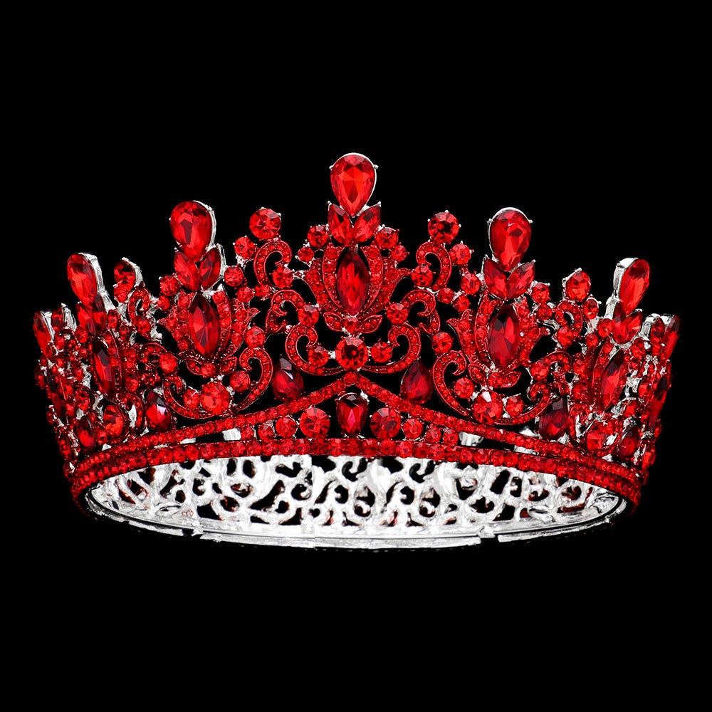 iLLASPARKZ Teardrop Marquise Stone Accented Crown Tiara