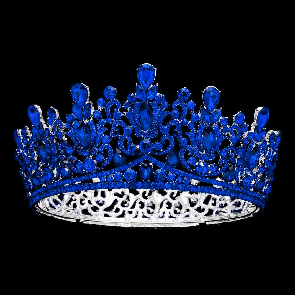 iLLASPARKZ Teardrop Marquise Stone Accented Crown Tiara