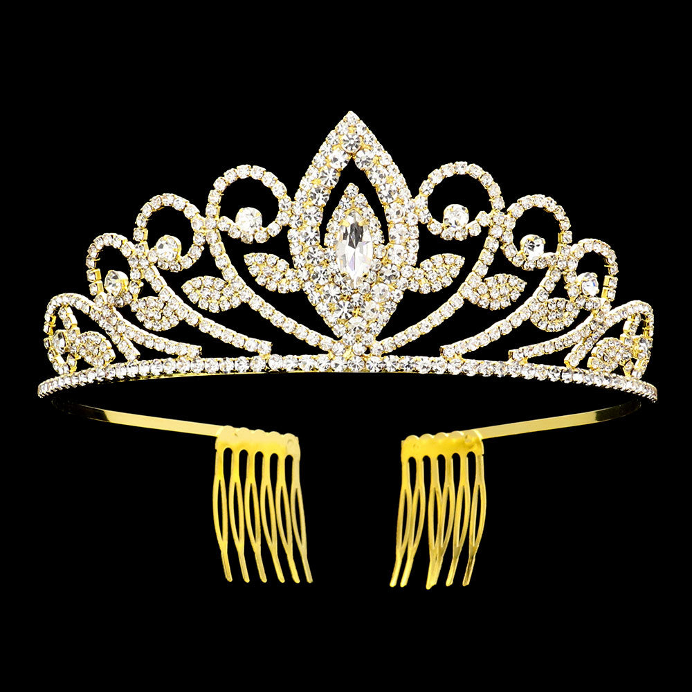 iLLASPARKZ Marquise Stone Accented Princess Tiara