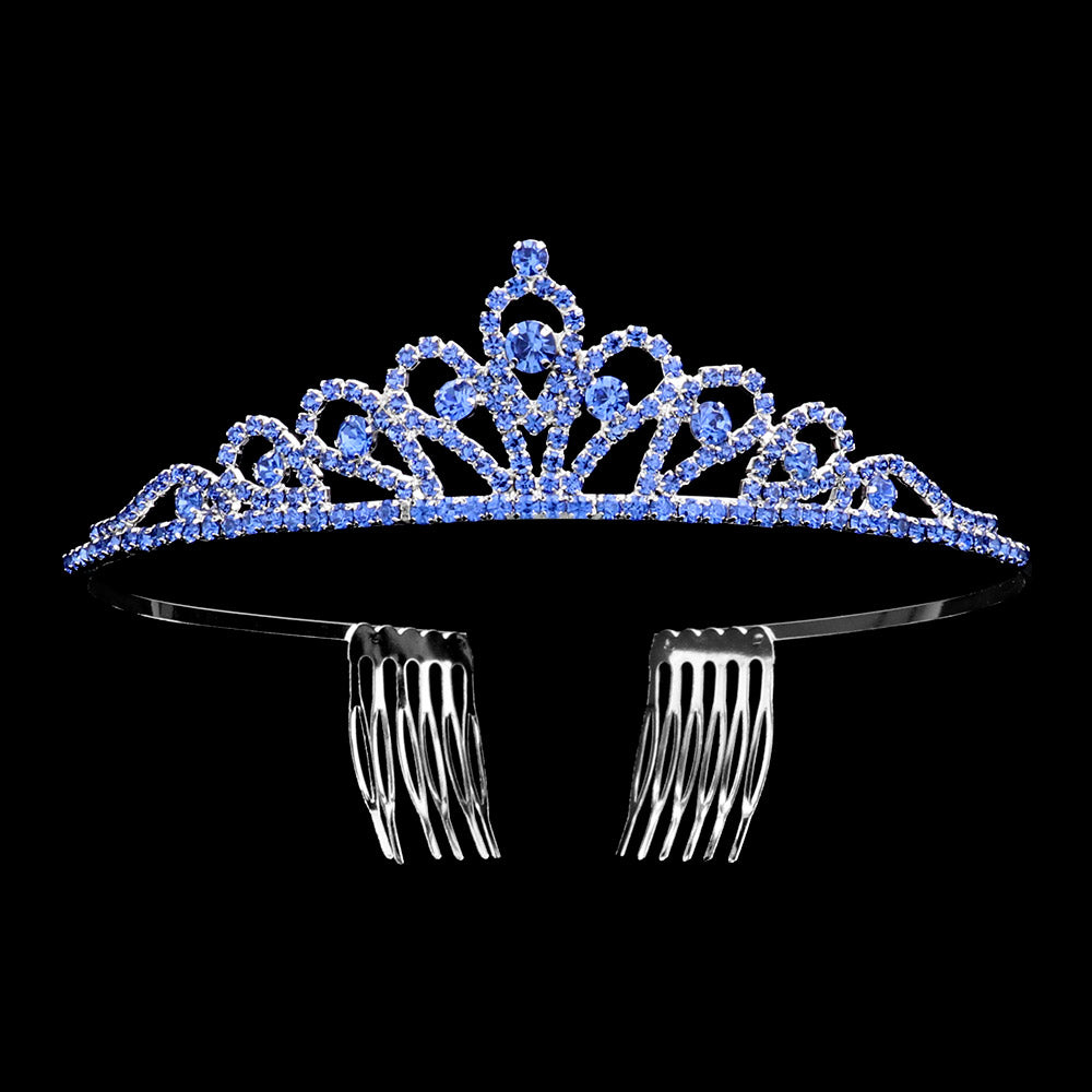 iLLASPARKZ Round Stone Pointed Princess Tiara