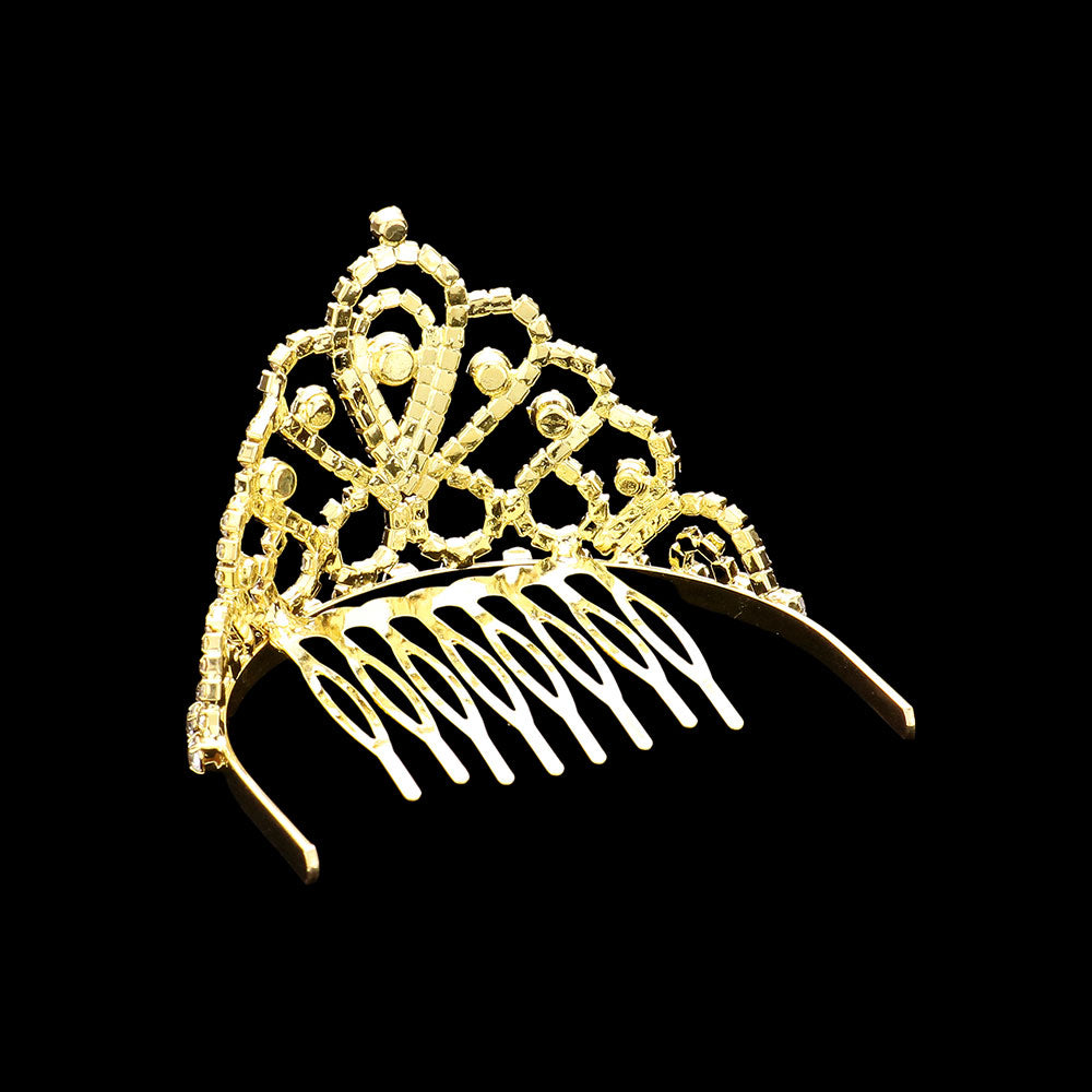 iLLASPARKZ Round Stone Accented Princess Mini Tiara