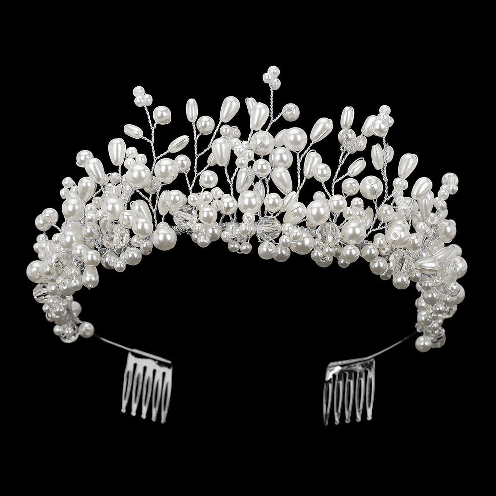 iLLASPARKZ Pearl Embellished Princess Tiara