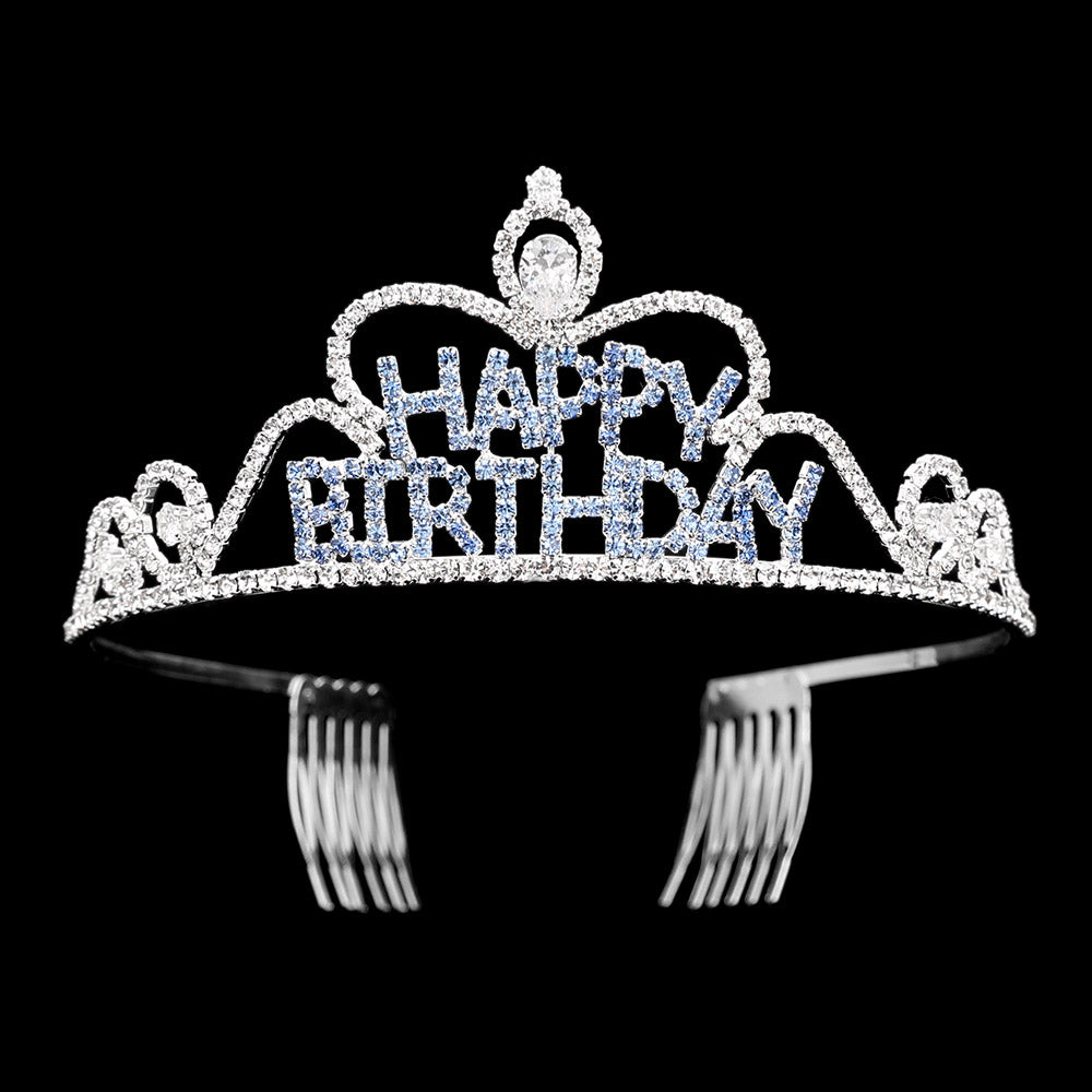 iLLASPARKZ Rhinestone Paved HAPPY BIRTHDAY Message Princess Tiara