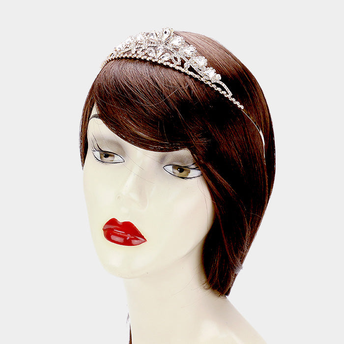 iLLASPARKZ Crystal Rhinestone Pave Teardrop Cluster Princess Tiara