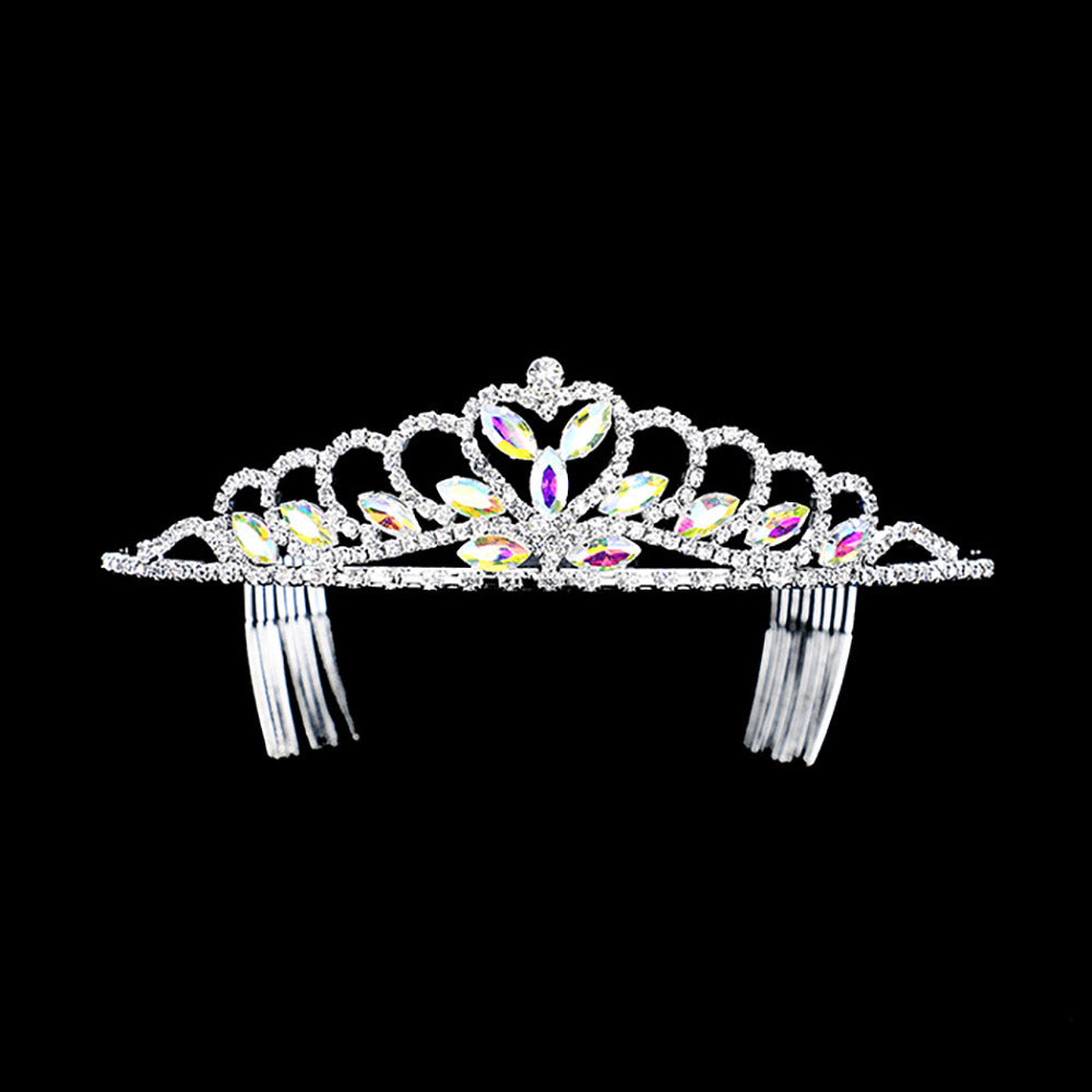 iLLASPARKZ Marquise Crystal Detail Rhinestone Princess Tiara