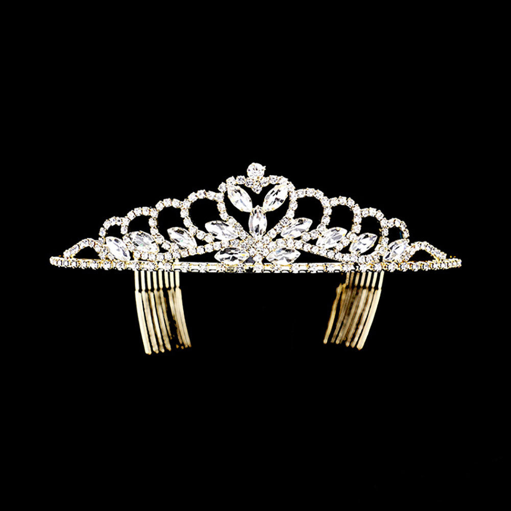 iLLASPARKZ Marquise Crystal Detail Rhinestone Princess Tiara