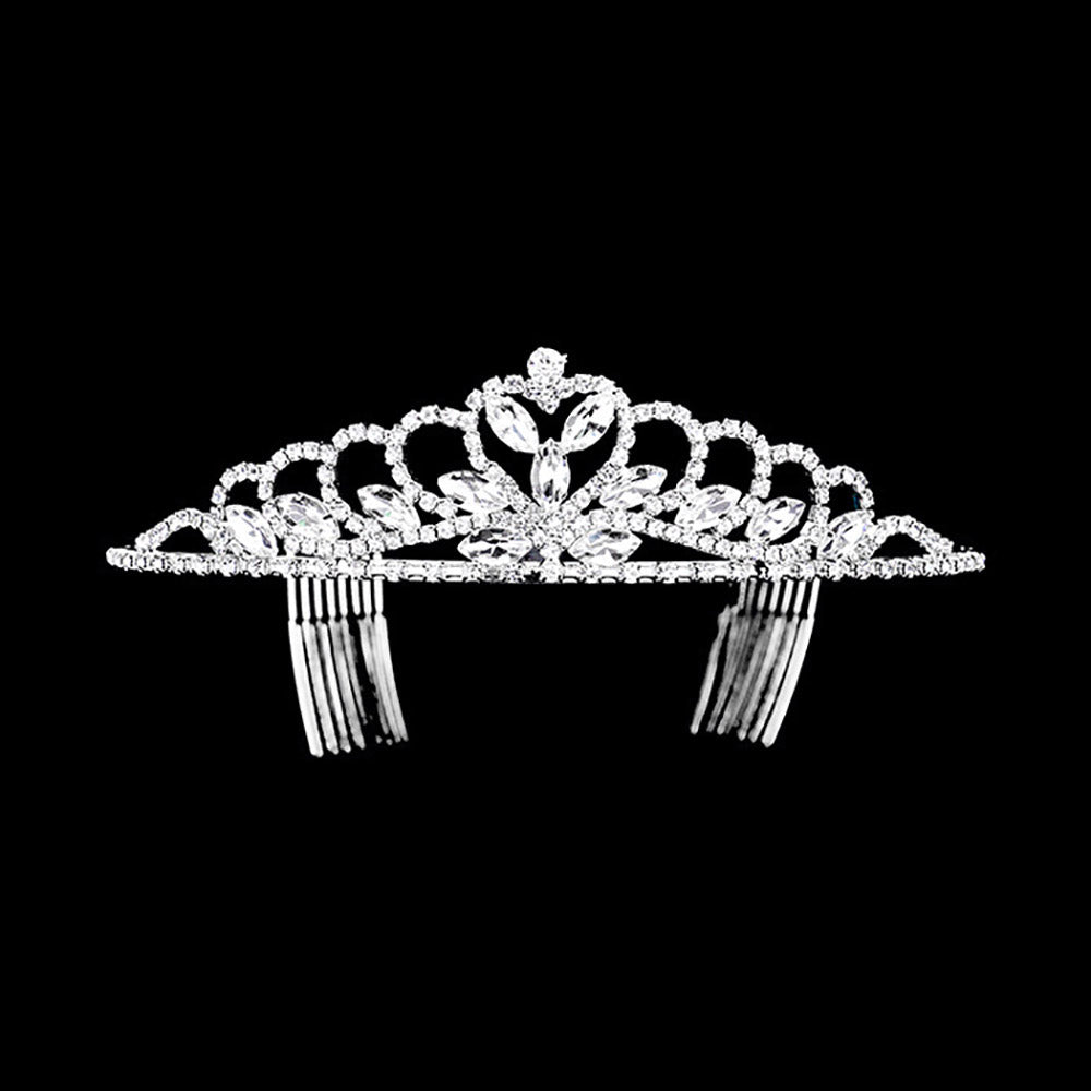 iLLASPARKZ Marquise Crystal Detail Rhinestone Princess Tiara