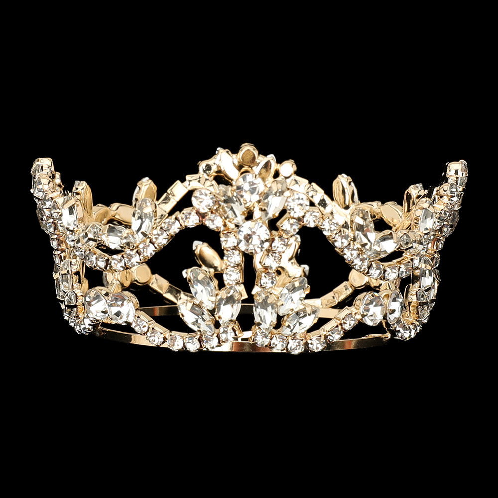 iLLASPARKZ Rhinestone Crystal Paved Crown Mini Tiara