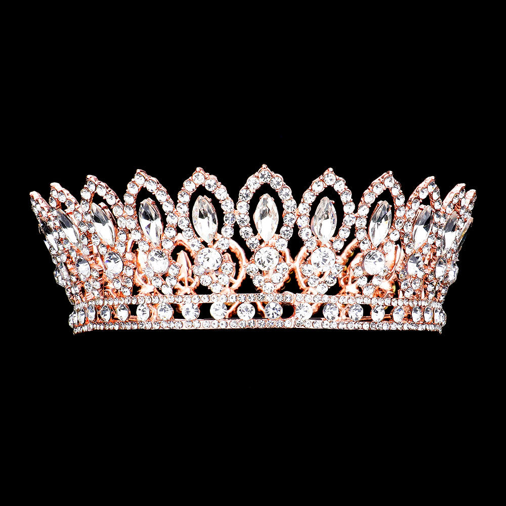 iLLASPARKZ Marquise Stone Accented Pageant Crown Tiara