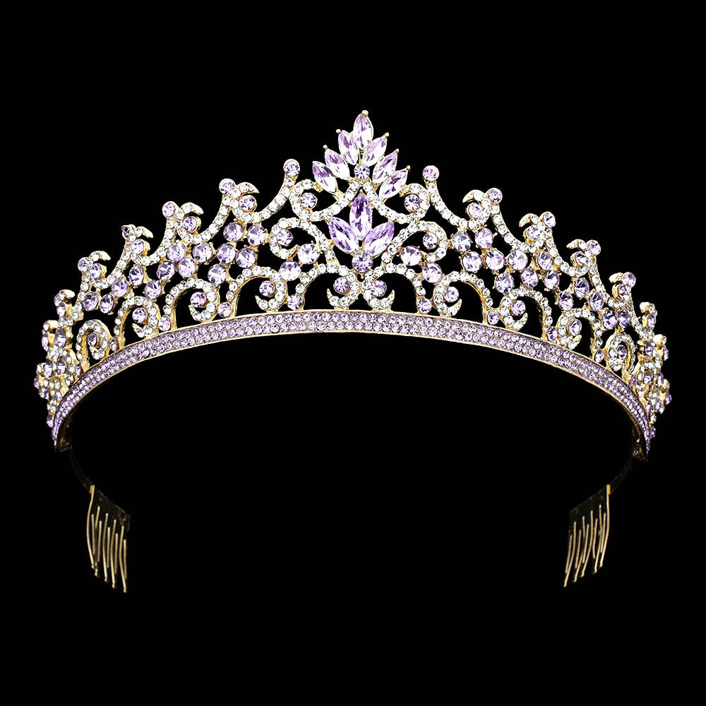 iLLASPARKZ Marquise Round Stone Embellished Prom Princess Tiara
