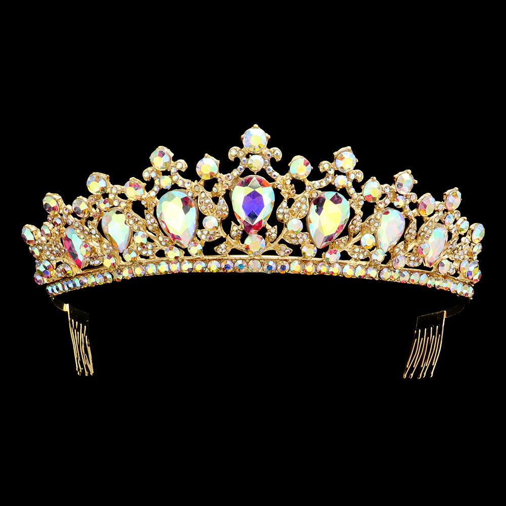 iLLASPARKZ Teardrop Stone Accented Princess Tiara