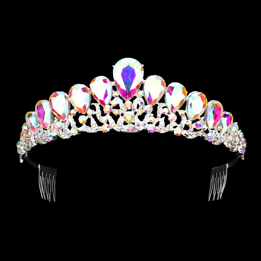 iLLASPARKZ Teardrop Accented Princess Tiara