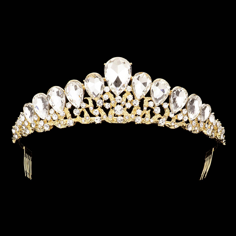 iLLASPARKZ Teardrop Accented Princess Tiara