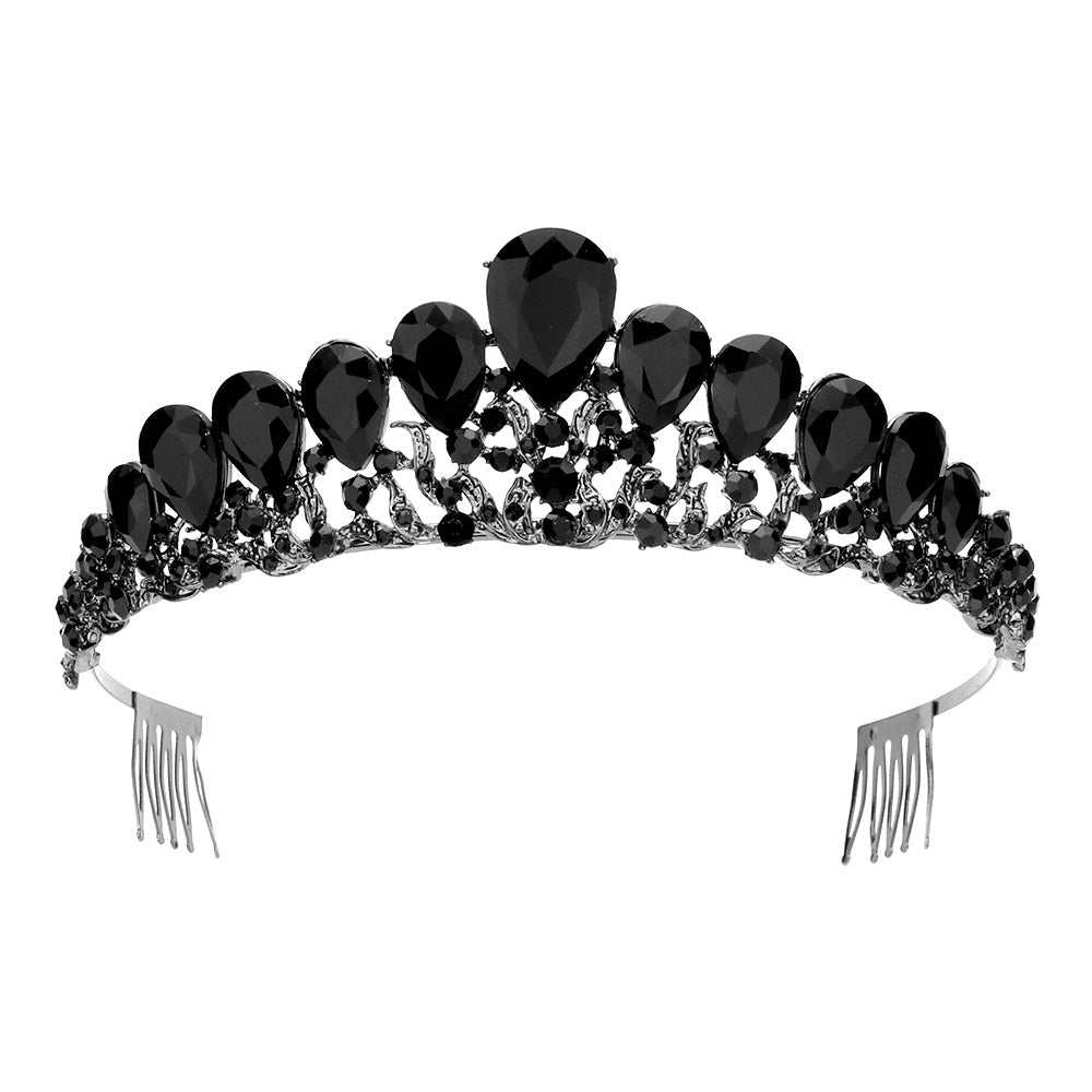 iLLASPARKZ Teardrop Cluster Accented Princess Tiara