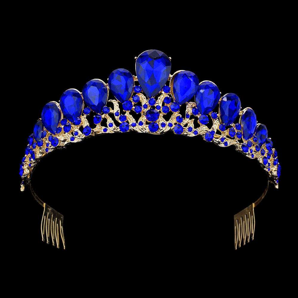 iLLASPARKZ Teardrop Cluster Accented Princess Tiara