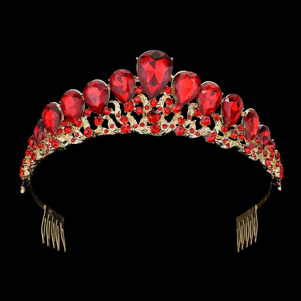 iLLASPARKZ Teardrop Cluster Accented Princess Tiara
