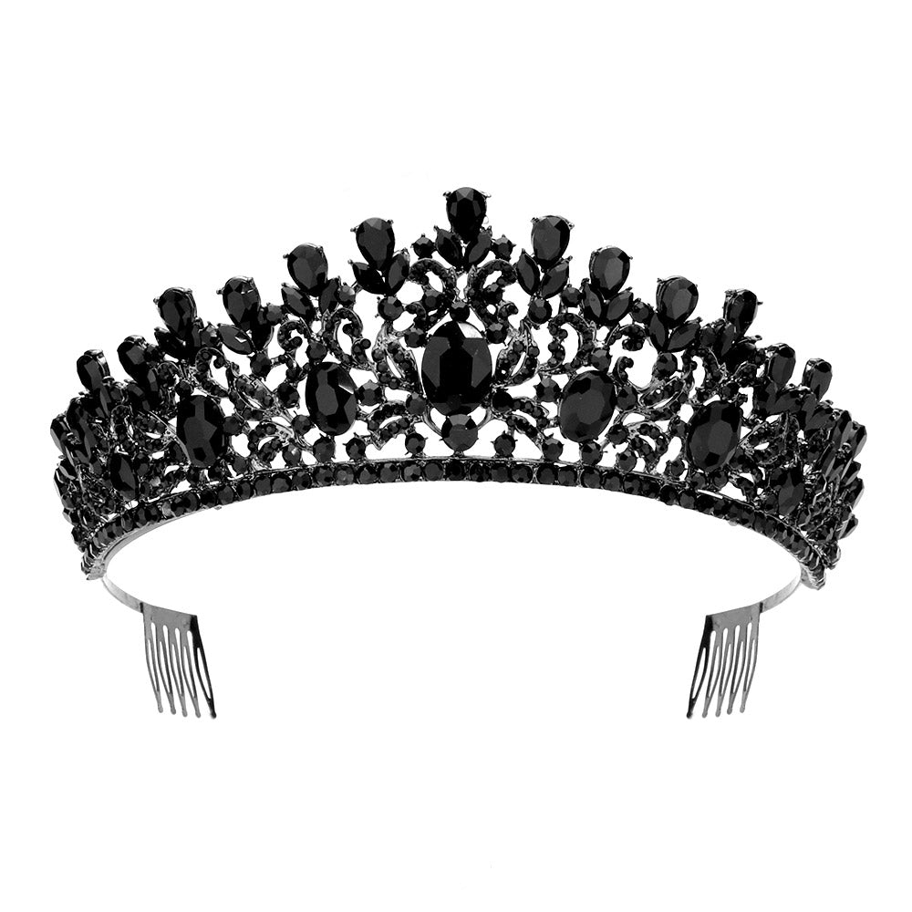 iLLASPARKZ Oval Stone Pointed Princess Tiara