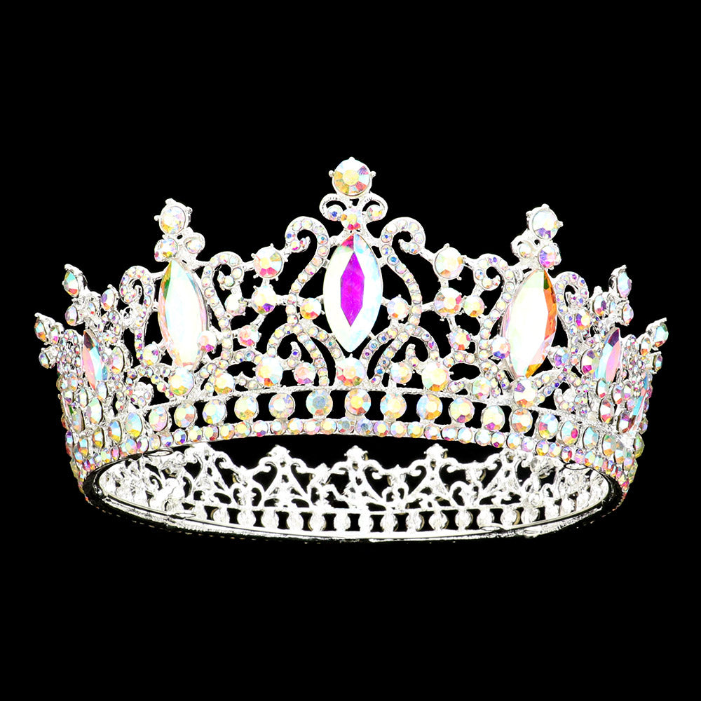 iLLASPARKZ Marquise Stone Accented Crown Queen Tiara
