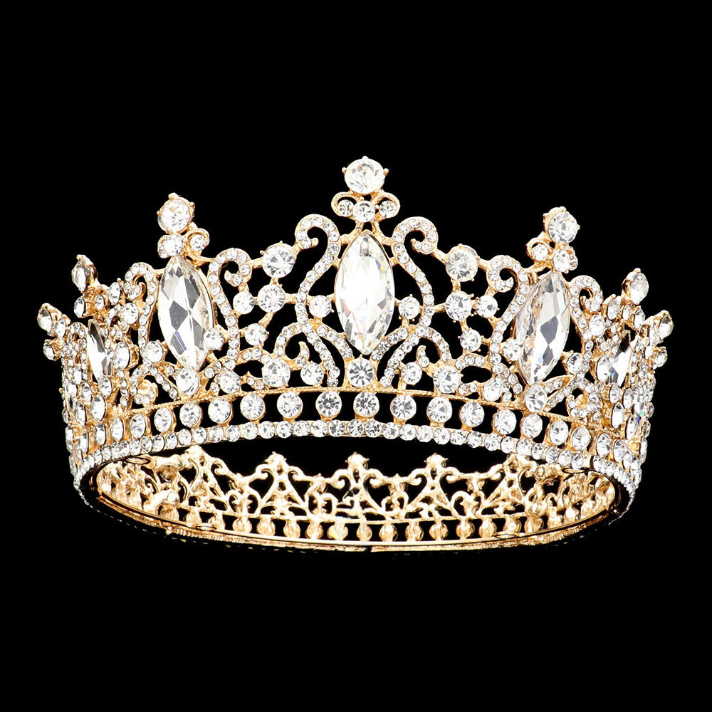 iLLASPARKZ Marquise Stone Accented Crown Queen Tiara