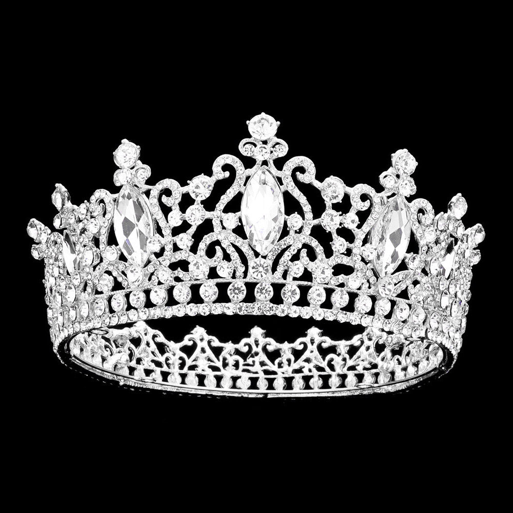 iLLASPARKZ Marquise Stone Accented Crown Queen Tiara