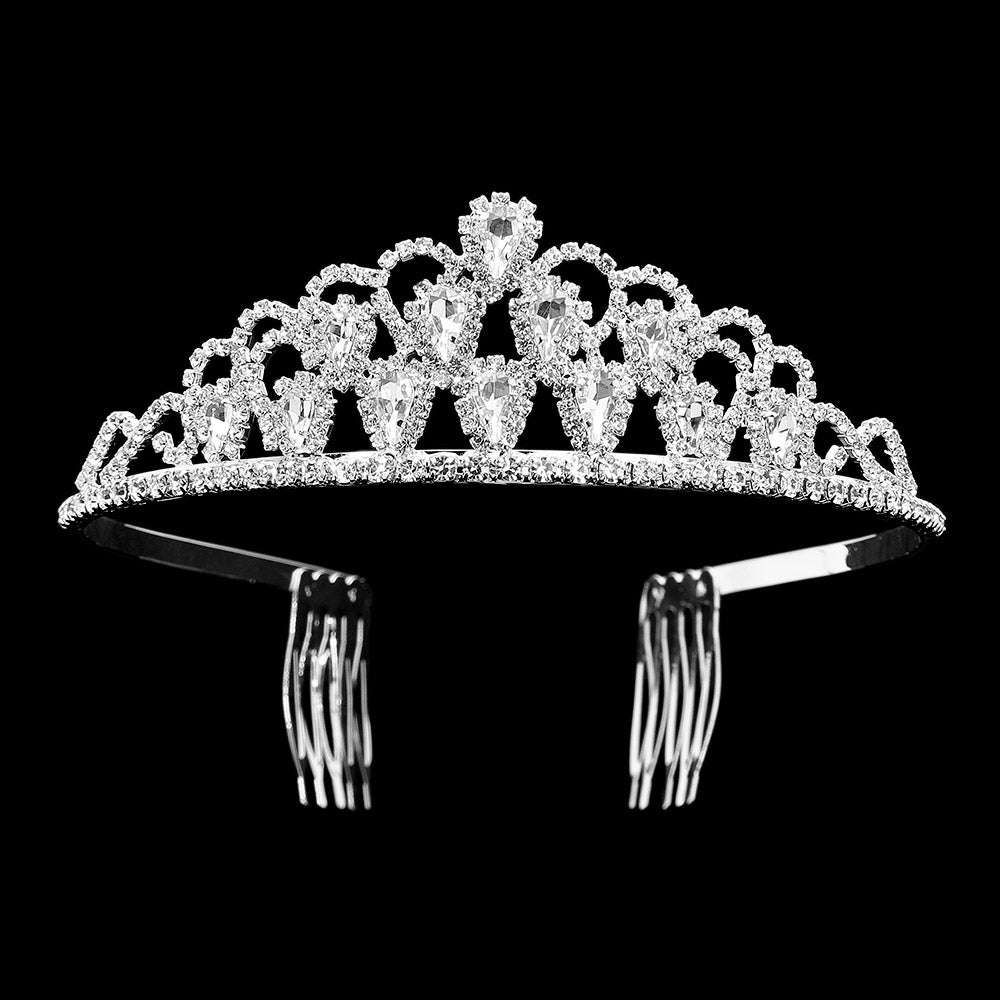 iLLASPARKZ Teardrop Stone Pointed Princess Tiara