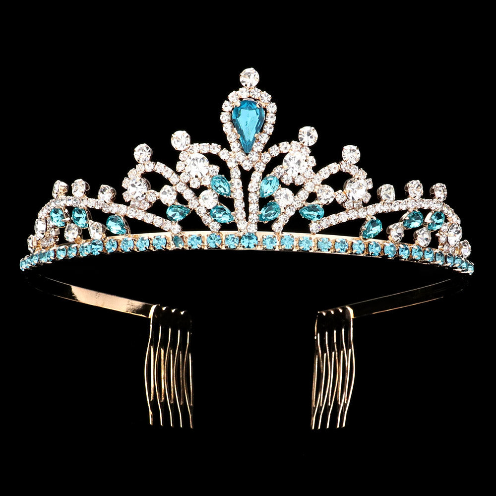 iLLASPARKZ Teardrop Stone Pointed Princess Tiara