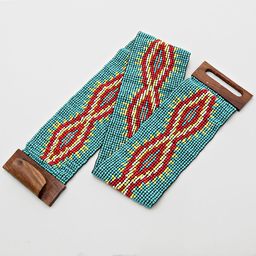 iLLASPARKZ Wood Clasp Tribal Elastic Belt