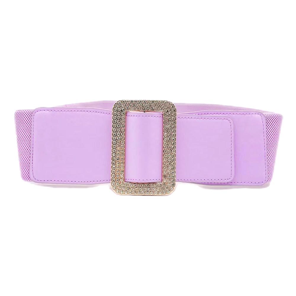 iLLASPARKZ Stone Embellished Open Rectangle Elastic Belt