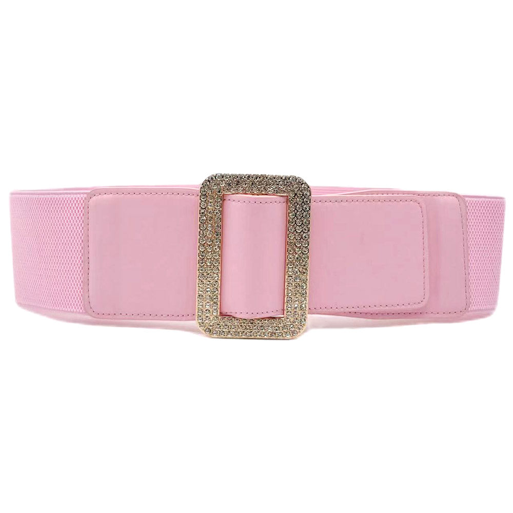 iLLASPARKZ Stone Embellished Open Rectangle Elastic Belt