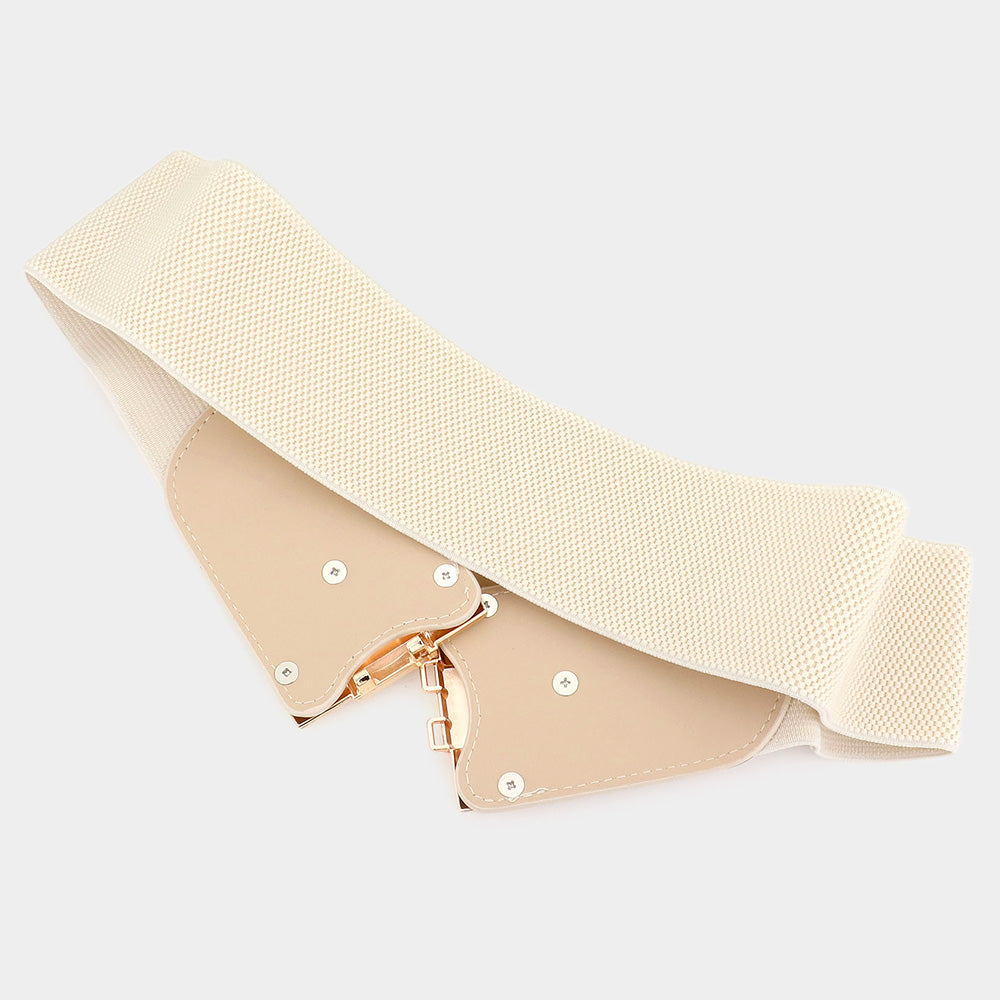 iLLASPARKZ Double Half Open Circle Buckle Stretch Elastic Belt