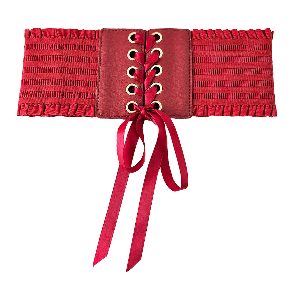 iLLASPARKZ Wide Corset Lace Up Stretch Elastic Belt