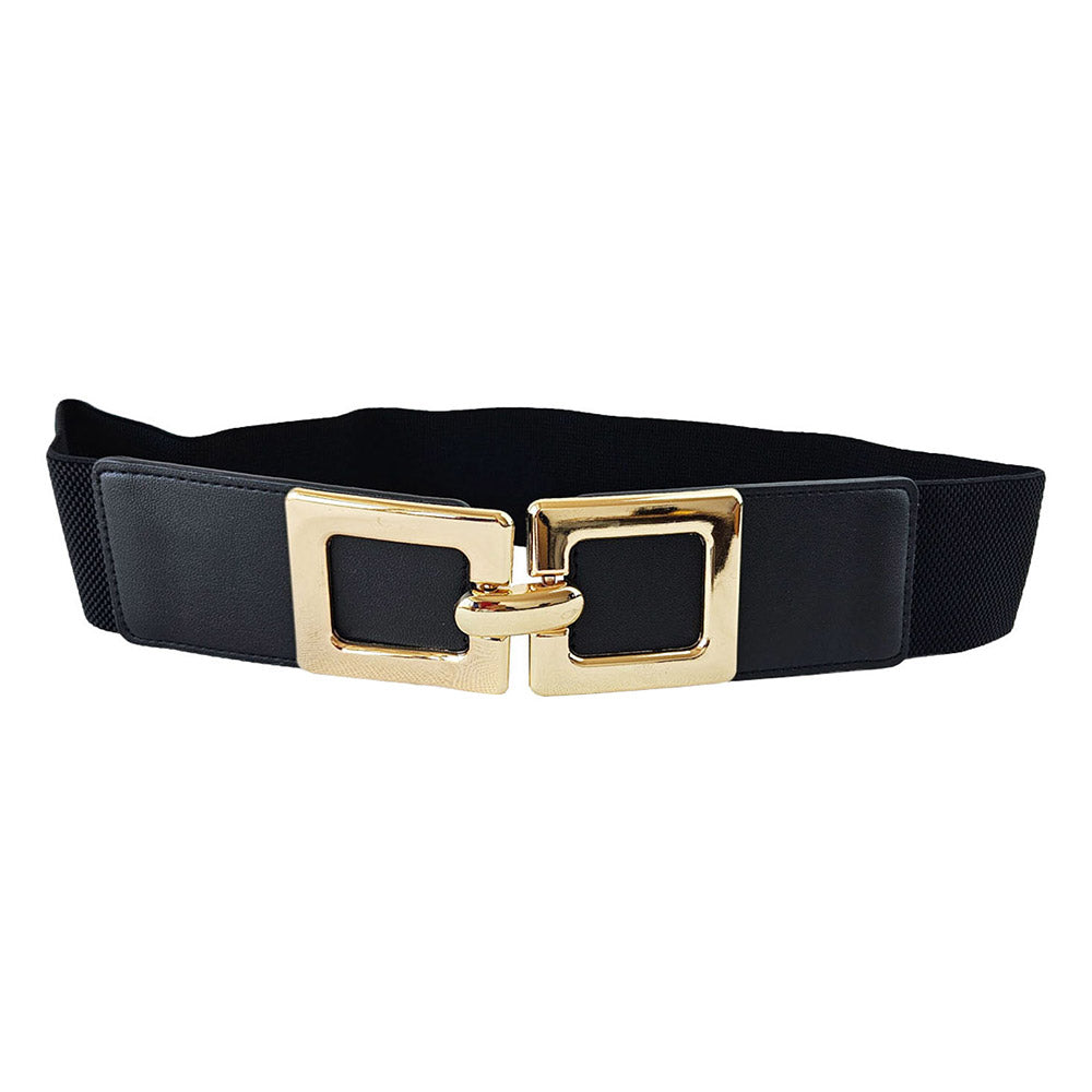 iLLASPARKZ Double Metal Square Hook Buckle Pointed Elastic Belt