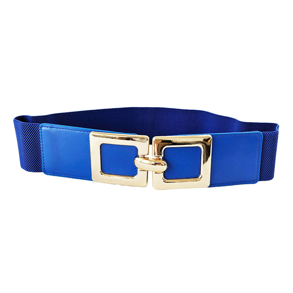 iLLASPARKZ Double Metal Square Hook Buckle Pointed Elastic Belt