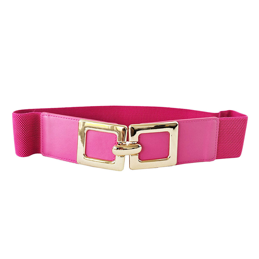 iLLASPARKZ Double Metal Square Hook Buckle Pointed Elastic Belt