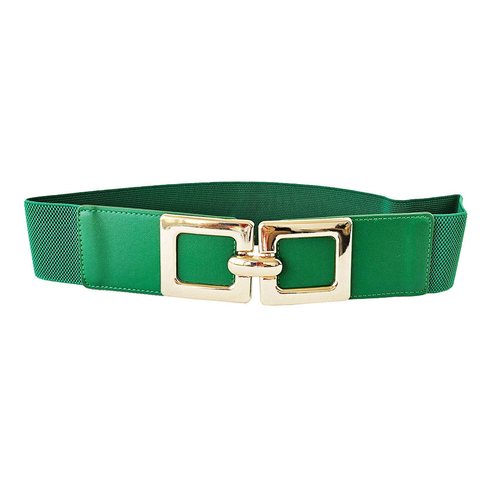 iLLASPARKZ Double Metal Square Hook Buckle Pointed Elastic Belt