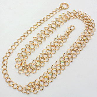iLLASPARKZ Metal Textured Ring Looped Infinity Chain Belt
