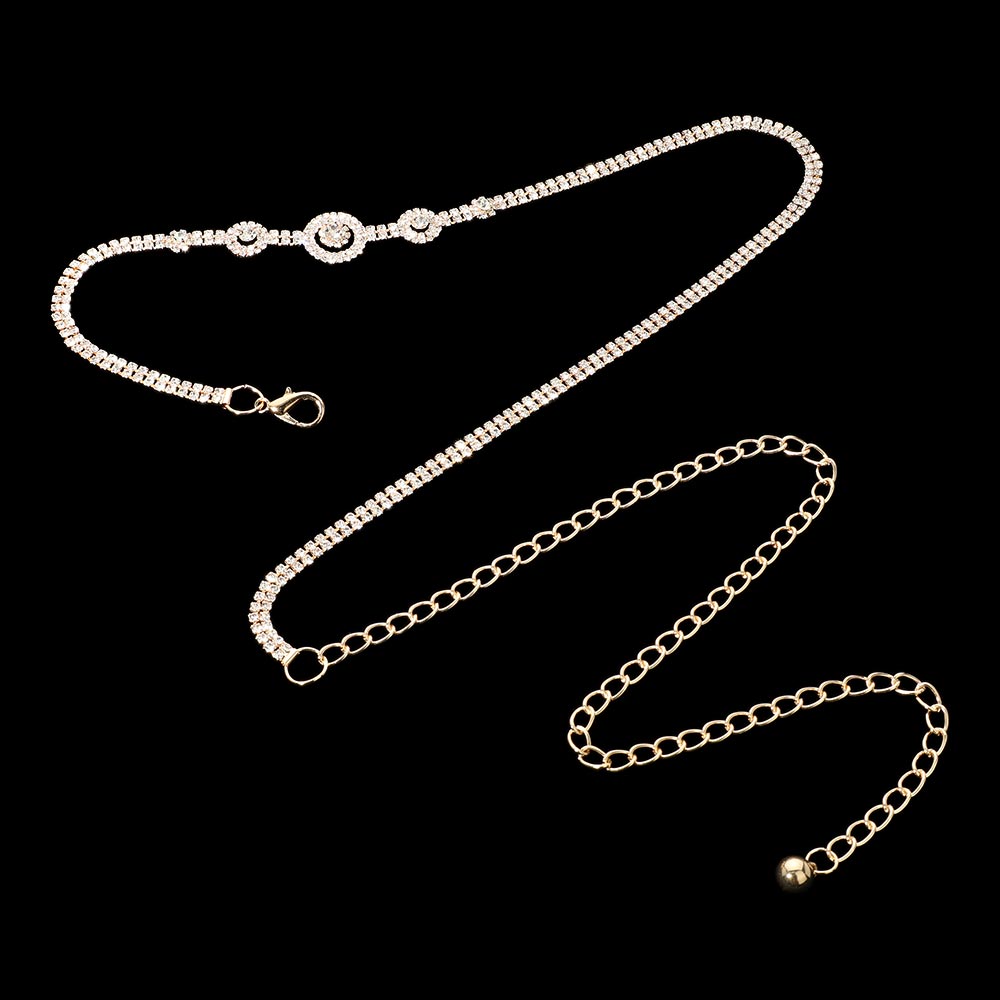 iLLASPARKZ Rhinestone Paved Triple Disc Pointed Chain Belt