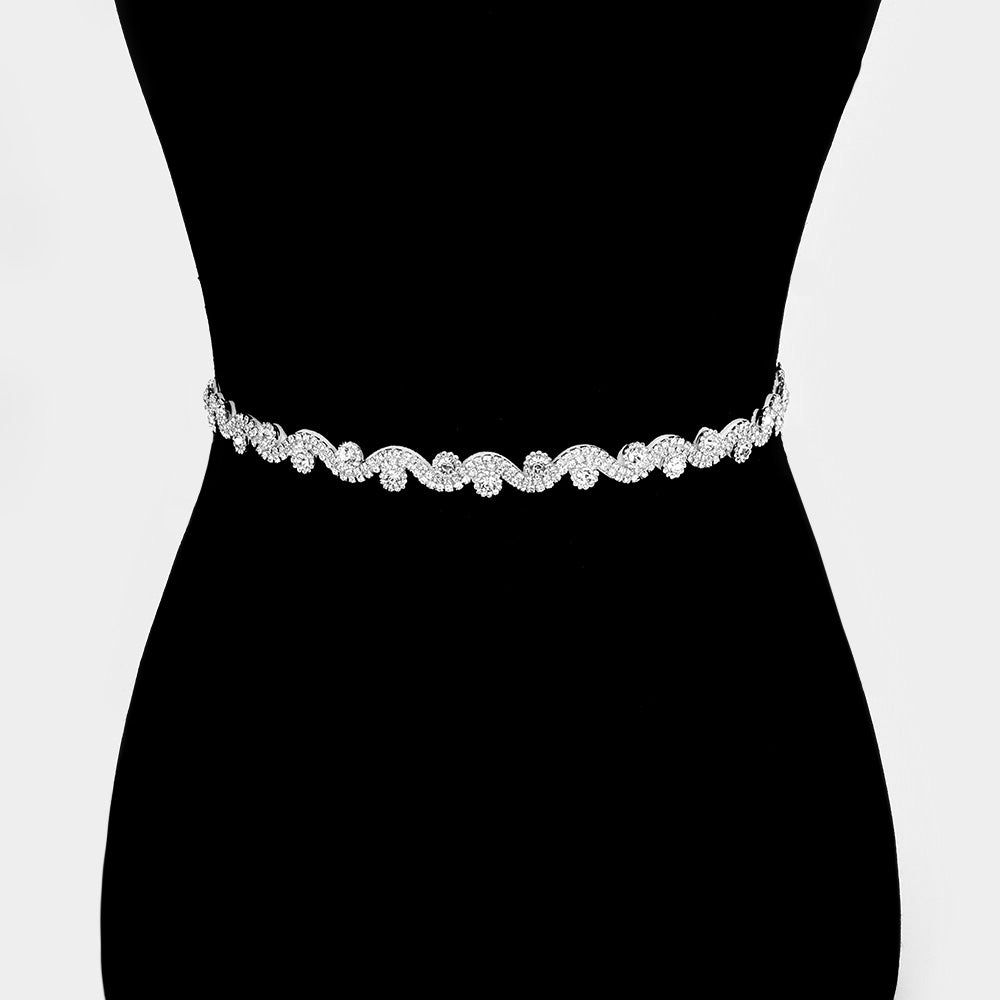 iLLASPARKZ Rhinestone Sash Ribbon Bridal Wedding Belt / Headband