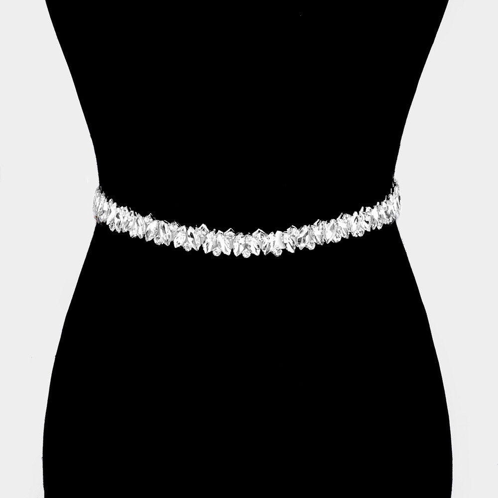 iLLASPARKZ Rhinestone Crystal Sash Ribbon Bridal Wedding Belt / Headband
