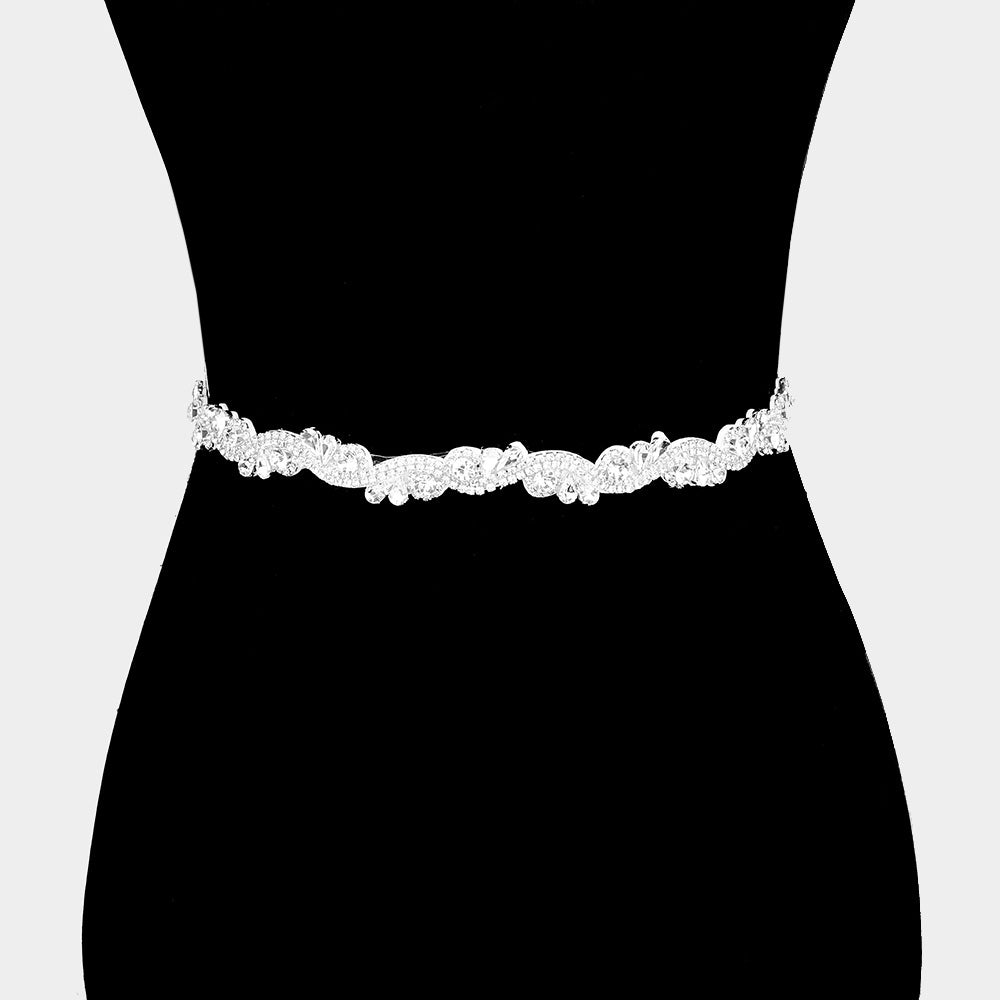 iLLASPARKZ Rhinestone Crystal Sash Ribbon Bridal Wedding Belt / Headband