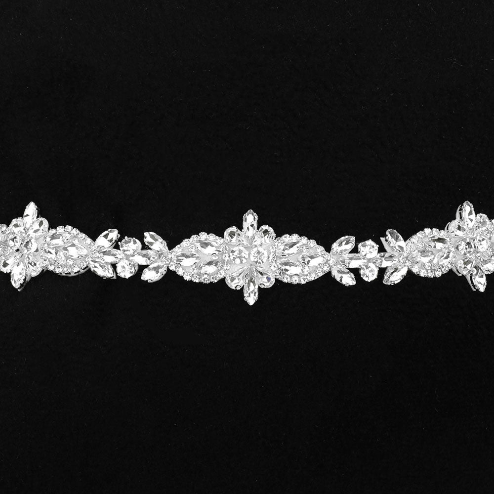 iLLASPARKZ Teardrop Marquise Rhinestone Crystal Wedding Belt / Headband