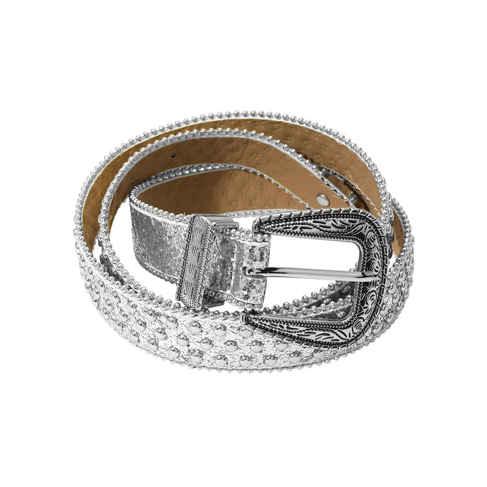 iLLASPARKZ Metal Studded Western Style Belt