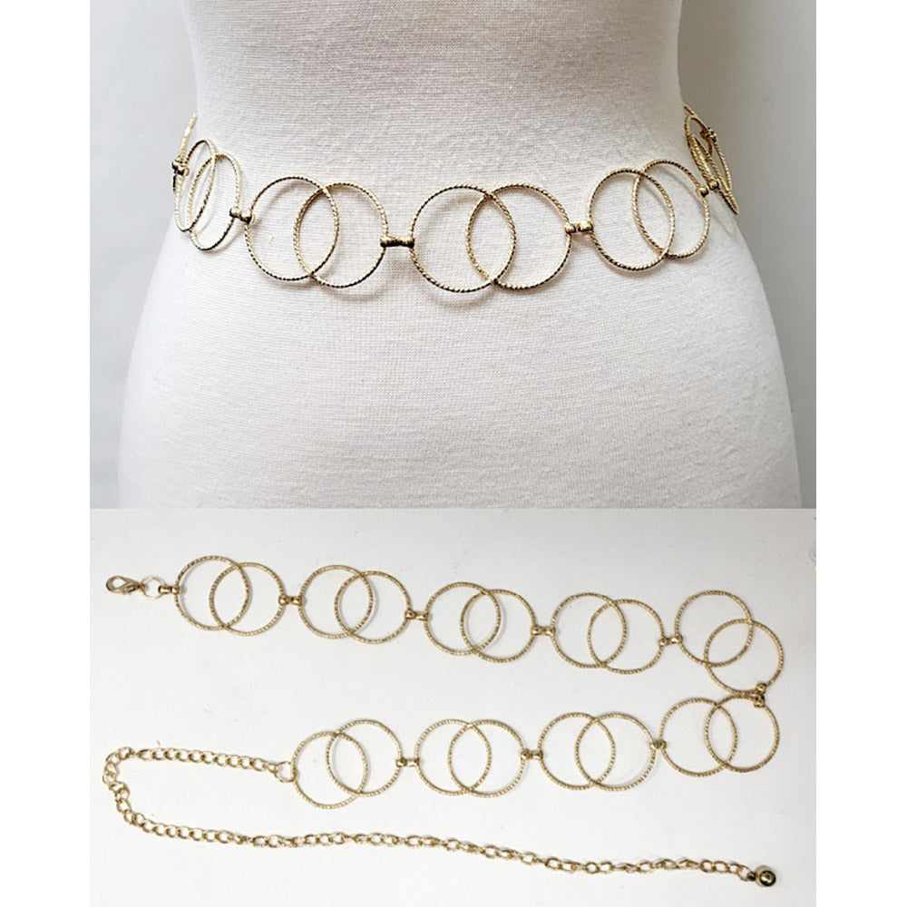 iLLASPARKZ Metal Interlocking Circle Chain Waist Belt