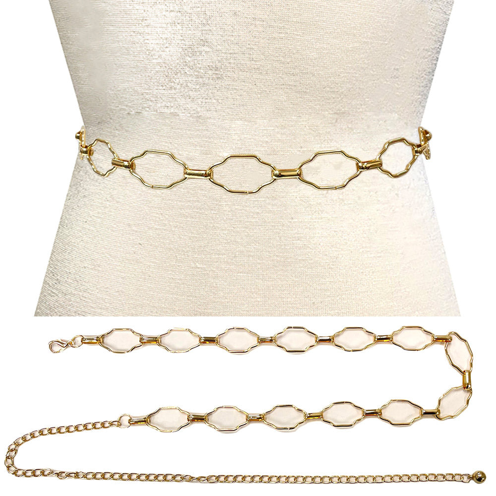 iLLASPARKZ Geometric Open Metal Link Chain Waist Belt