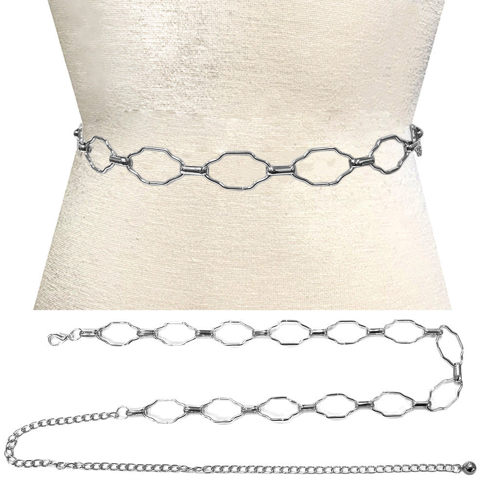iLLASPARKZ Geometric Open Metal Link Chain Waist Belt