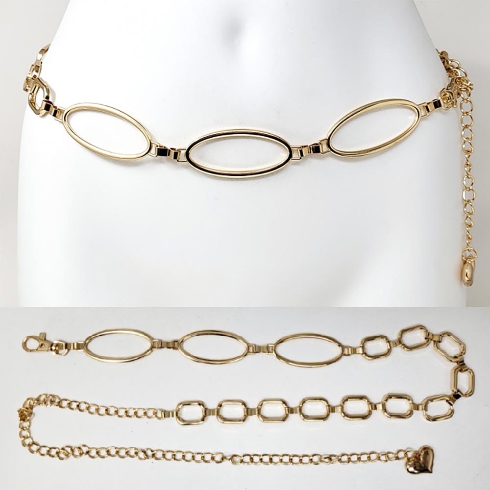 iLLASPARKZ Metal Open Oval Link Chain Waist Belt