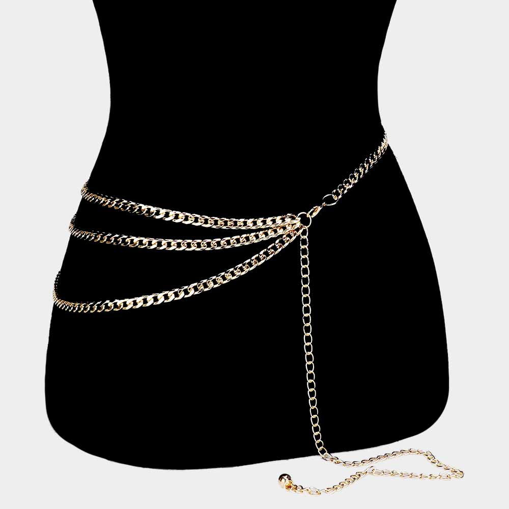 iLLASPARKZ Draped Metal Chain Belt