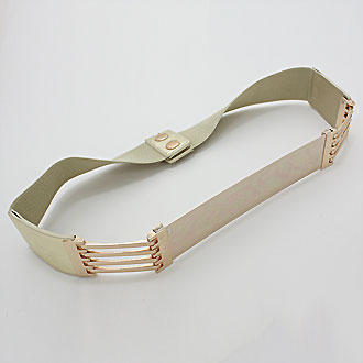 iLLASPARKZ Thin Gold Metal Plate Stretchable Belt