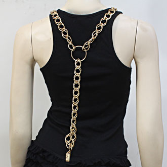 iLLASPARKZ Gold Tone Double Chain Suspenders