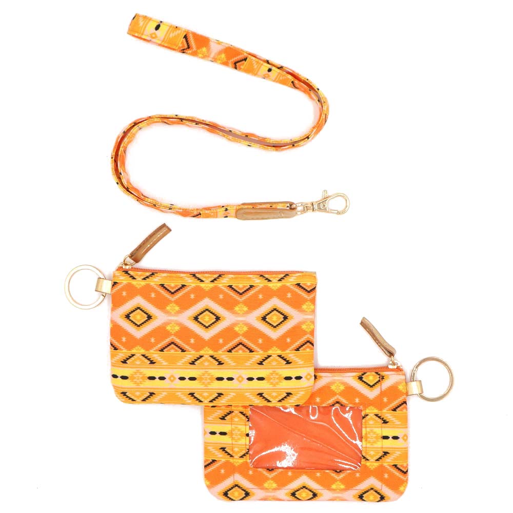 iLLASPARKZ Boho Aztec Patterned ID Wallet Detachable Lanyard